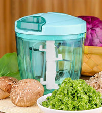 2-in-1 manual vegetable chopper with 6 blades, compact design