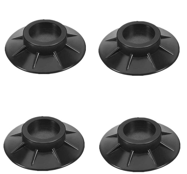 4 Pc Furniture Vibration Pad in black color showing anti-slip and shock absorption features