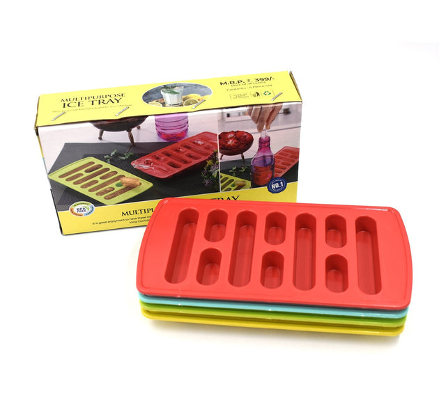 4 Pc Fancy Ice Tray used widely in all kinds of household places while making ices and all purposes.