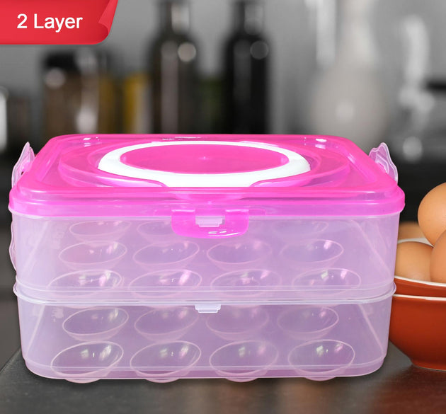 Double Layer 24 Grid Egg Storage Box for Egg Storage Container