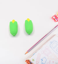 High-quality erasers shaped like corn, set of two