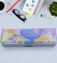 Cartoon pencil case with dual compartments for easy organization