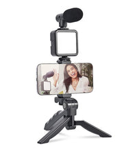 Vlogging kit with mini tripod and LED light