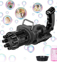 Bubbles gun toy with eight openings and a bright design