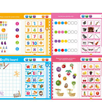 Musical study book teaching numbers and letters to children