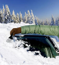 Compact ice scraper, suitable for car windshields