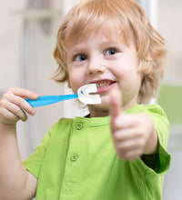 Kids' toothbrush with U shape for effective brushing