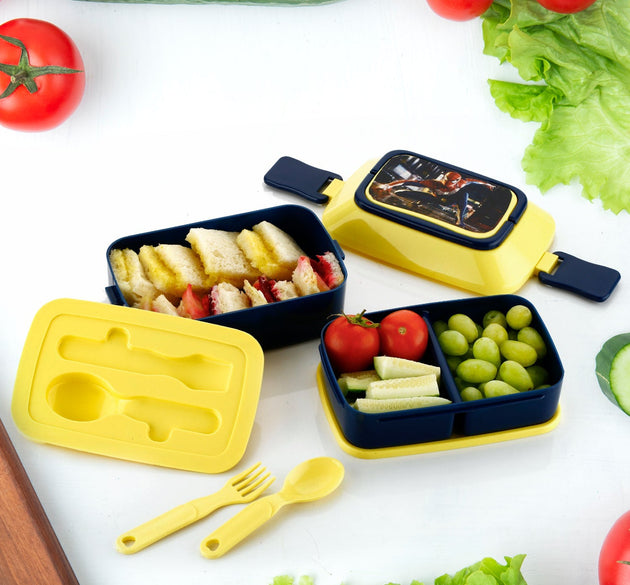 5621 Double Layer Lunch Box Stylish Lid Lunch Box With Fork & Spoon Lunch Box For Children School Lunch Box 