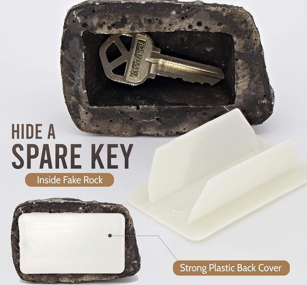 Hide a Key Outside Rock Looks Like a Real Rock - Weatherproof Rock Key Perfect for Emergencies - Fake Rock Key Hider Outside Decorative (1 Pc)