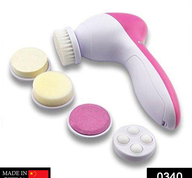 5-in-1 body and facial massager in pink.