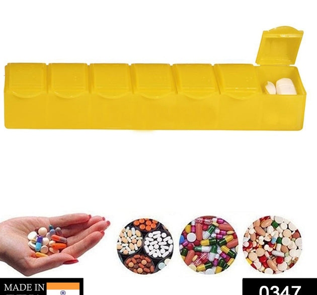 7-compartment pill box for weekly use.