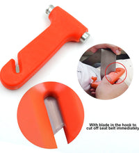 Safety hammer for car rescue, includes window breaker and seatbelt cutter