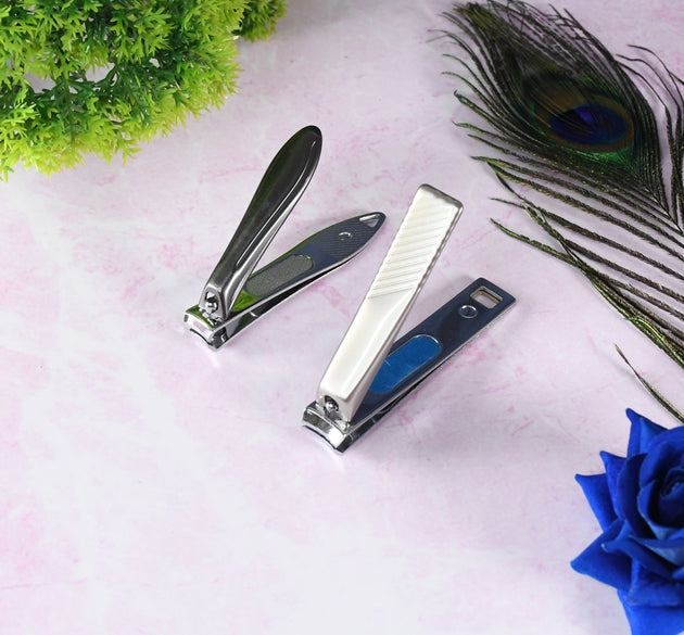 Stainless Steel Folding Portable Large Nail Clippers with Nail File (1 Pc / Mix Design)