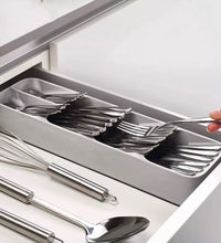 Cutlery tray box with compartments for various types of utensils