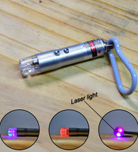 Multi-functional laser light with flashlight and keychain