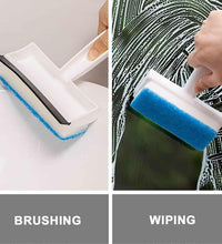 Easy-to-use wiper with brush for bathroom mirrors and tiles