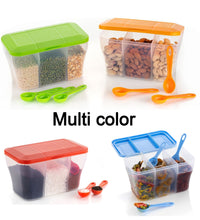 Square plastic container, 750ml, perfect for organizing and storing small items.