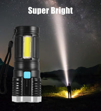 Multifunctional 4 LED torch with rechargeable battery for long-distance beam