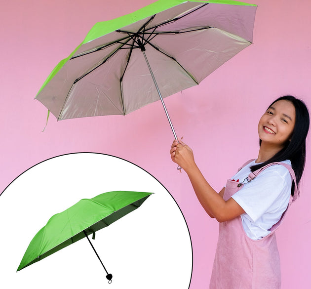 3 Fold Sun Protective Solid Foldable Outdoor Umbrella, Portable Sun, UV Protection Lightweight Rain Umbrella With Umbrella Case For Girls, Women, Men, Boys