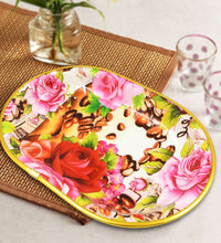 Small Plastic Flower Printed Design Serving Tray