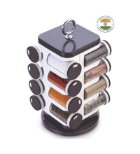 Multipurpose spice rack with 16 dispensers, each 100 ml, Ganesh brand.