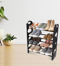 4-shelf shoe rack with a clean design for organizing shoes