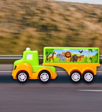 Bright green and yellow toy truck for kids play