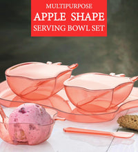 Apple shape serving set with bowl and tray for snacks