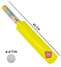 Different angles of plastic cricket bat and ball set for children