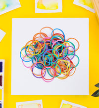 Multicolor elastic bands for office, school, and home