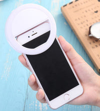 Selfie ring light with power cord, designed for easy use