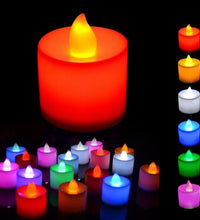 LED tealight candles creating a festive atmosphere