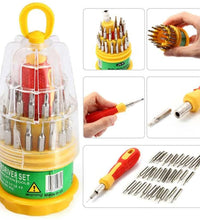 Repair tool set with 31 magnetic screwdrivers.