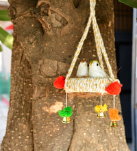 Artificial jute birds nest hanging decor with natural look