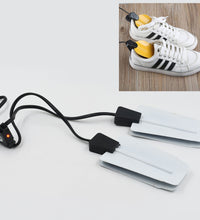 Portable shoe dryer with intelligent timing, suitable for home, hotel, or dorm use.