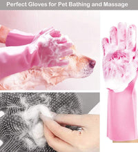 Left-handed silicone glove for dishwashing and scrubbing