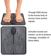 Foldable EMS foot massager, designed for portability and ease of use