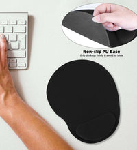 Ergonomic mouse pad with built-in wrist support for comfort