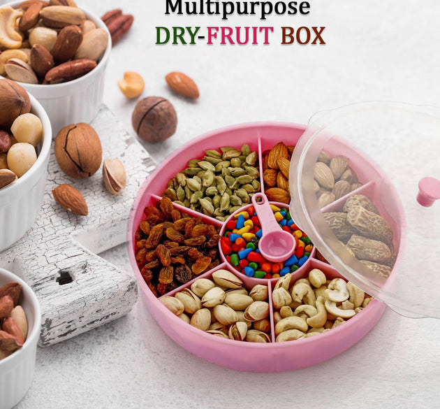 Multipurpose dry-fruit and masala box with a single spoon