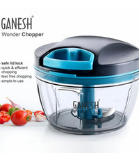 Ganesh 470 ml Wonder Chopper in grey, various angles and views.