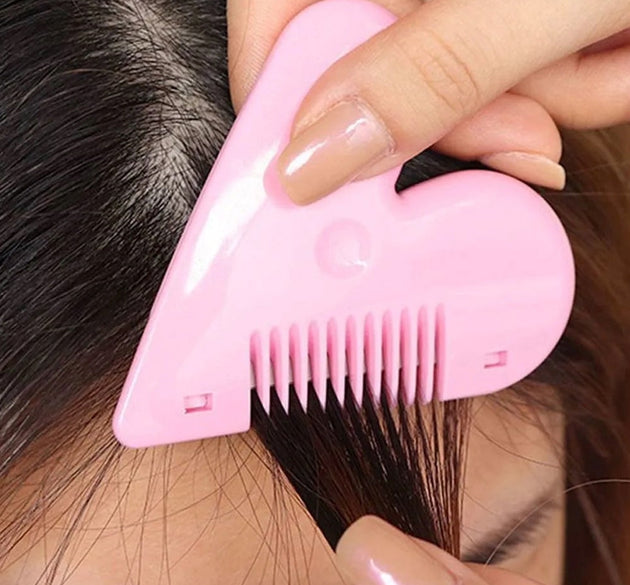 Heart Shape Plastic Hair Cutting Scissors for Baby Girls Lightweight Portable Hair Thinning Double‑Edge Stainless Steel Convenient for Hair Cutting for Hair Thinning (1 Pc )