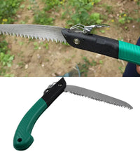 Handsaw for pruning and cutting, folding design for easy storage, suitable for various materials.