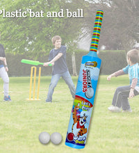 Lightweight plastic sports set including bat, ball, and hockey stick