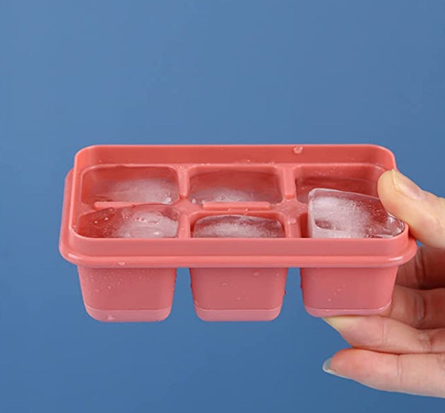 6 cavity Silicone Ice Tray used in all kinds of places like household kitchens for making ice from water and various things and all.