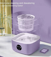 Mini washing machine with foldable design and drain basket