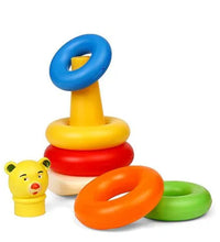 Baby toy set with multiple rings for stacking.