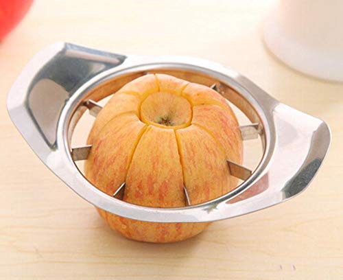 Stainless steel apple cutter with 8 blades and handle