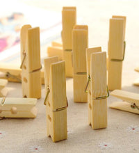 Multipurpose wooden clips, heavy-duty, for arts, crafts, and clothespins.