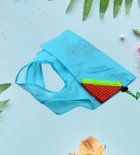 Foldable and washable reusable grocery bags with handles.