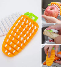 Carrot-shaped brush for scrubbing vegetables and fruits